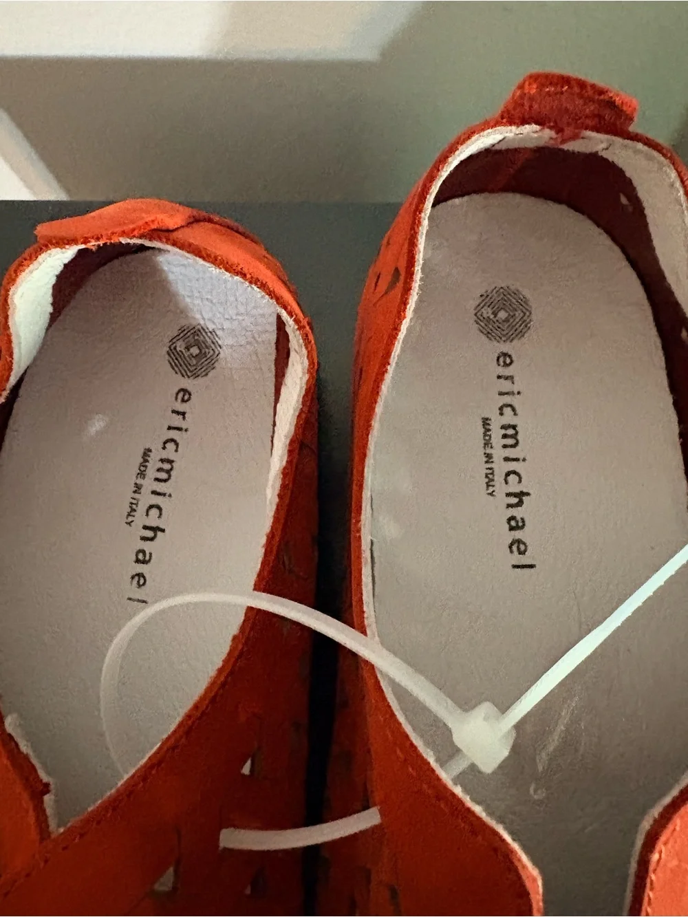 Eric Michael Orange Woven Slip-On Shoes - Picture 4 of 9